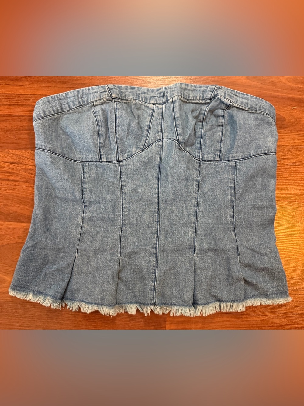 Free People Chambray Strapless Tube Top